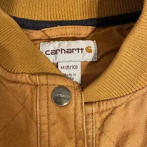Carhartt Womens Quilted Canvas Snap Up Chore Coat Jacket 104415 Fleece Lined M
